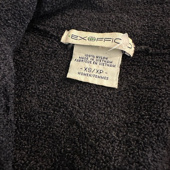 EXOFFICIO Black Ribbed Cardigan Sweater Mock Neck Full Zip Closure REI Soft Knit - Picture 6 of 9